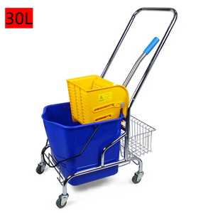 <span class=keywords><strong>Seau</strong></span> à serpillière double compartiment commercial 30L avec essoreuse à pression robuste, double fonction de nettoyage, portable, <span class=keywords><strong>en</strong></span> plastique pour usage domestique - Product Image 3