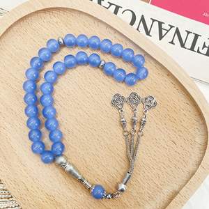 블루 앰버 Tasbih 10mm 33 기도 구슬 아랍 패션 보석 여성의 이슬람 이슬람 선물 묵주 이슬람 Tesbih Subha - Product Image 6