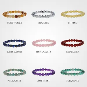 Nature Angelite quartz 8mm simple stone beads amethyst bracelet hand bracelets bangle women watch accessories