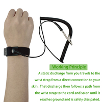 Gelang Pergelangan Tangan Elastis yang Dapat Disesuaikan Anti-statis, Kabel Grounding Antistatik, Tali Pergelangan Tangan ESD