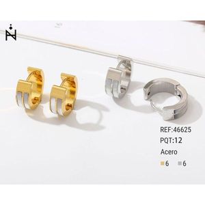 Orecchini a Cerchio Angelina in Acciaio Inossidabile 6mm Placcati Oro e Argento Unisex Gioielli alla Moda Geometrici Trendy - Product Image 3