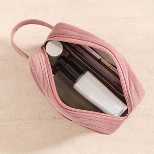 Sac de <span class=keywords><strong>maquillage</strong></span> portable en velours personnalisé MKW4316 avec logo, sac de rangement de voyage avec poignée, trousse de toilette grande capacité, pochette cosmétique pour femmes - Product Image 4