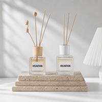 Bouteille diffuseur de parfum carrée en verre transparent de 100 ml et 150 ml, vide, avec bouchon, personnalisable avec logo