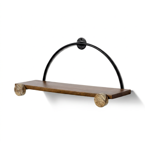 <b>Wall</b> Mounted Metal Wood <b>Shelf</b> Decorative <b>Floating</b> Storage Rack Display <b>Shelf</b> for Home Entryway - Product Image 1