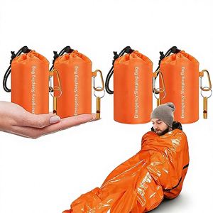 Sac de couchage d'urgence thermique compact et imperméable 2025 |   Bivouac de survie portable de type enveloppe pour la randonnée et les conditions climatiques froides - Product Image 1