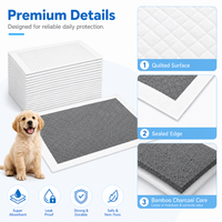 Tapis de propreté jetables en bambou et PE, écologiques, taille personnalisée, surface à absorption rapide, fond imperméable IP67, aides à l'apprentissage de la propreté pour chiens
