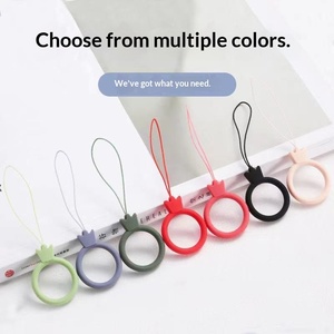 Support universel minimaliste en silicone pour téléphone, anneau de suspension anti-chute, breloque anti-perte pour écouteurs, porte-clés pour clé USB - Product Image 4