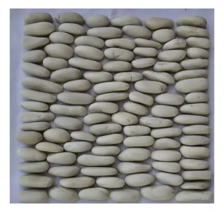 pebble upright on net standing pebble tile sliced flat river stone pebble mosaic tile