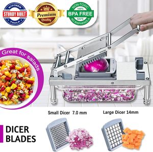 Stainless Steel Manual <strong>Vegetable</strong> <strong>Chopper</strong> 8 Blades Onion Dicer Container Food Cutter Grater Mandoline Slicer Dishwasher Safe Easy - Product Image 2
