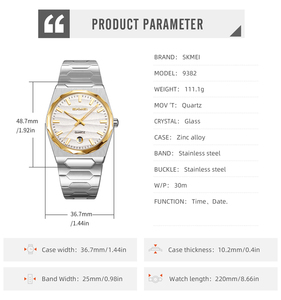 Reloj de Metal SKMEI 9382, Regalo para Hombre, Caja Personalizada, Reloj de Cuarzo Masculino de Lujo, Resistente al Agua 3ATM - Product Image 6