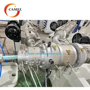 Máquina de fabricación de tuberías Ppr, 20-63mm, fibra de vidrio PPR, línea de producción de tuberías de agua caliente con extrusora SJ65