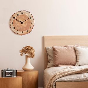 YRUDMBIN orologio da parete in legno rustico da 12 pollici silenzioso a batteria numeri decorazioni per la casa per la cucina bagno camera da letto soggiorno - Product Image 2