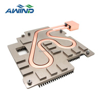 Plaques froides en aluminium pour serveur IA avec tuyauterie en cuivre, dissipateur thermique à refroidissement liquide perforé, dissipateur à ailettes refroidi par eau pour centre de données