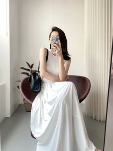 Phụ Nữ Thanh Lịch Của Trắng XS Kích Thước Không Tay Tank Top Pháp Mùa Hè Thiết Kế Dài Tầng Chiều Dài Voan Váy Giảm Béo Eo Nhìn - Product Image 2