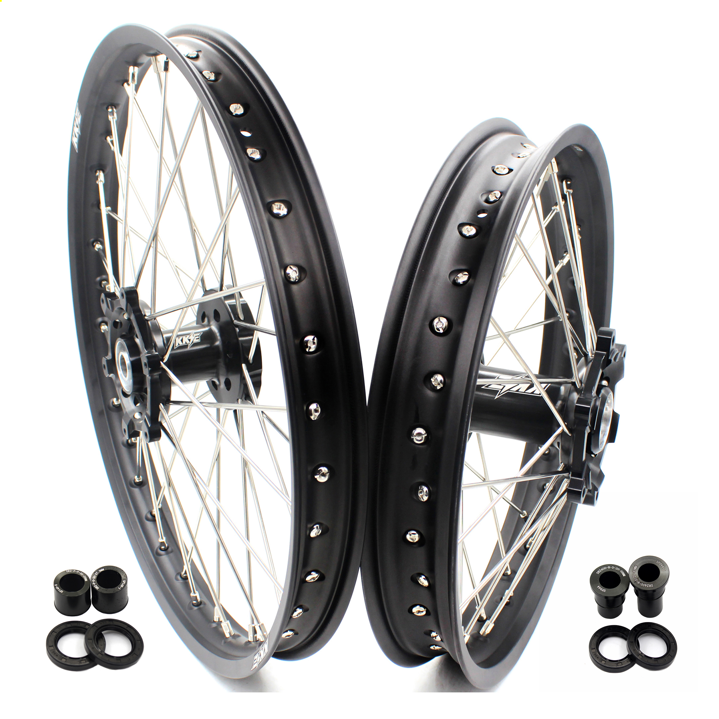 KKE мотоцикл 21/18 CNC Supermoto питбайк MX набор проволочных колес, совместимых с SUZUKI DRZ400 DRZ400E DRZ400S черный концентратор/обод