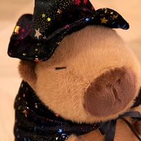 Peluche Capybara d'Halloween, jouet en peluche doux avec chapeau de sorcière et cape, cadeau anti-stress