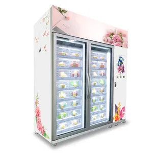 玫瑰康乃馨茉莉鲜花超市Vendlife自动售货机，带遥控大触摸屏显示