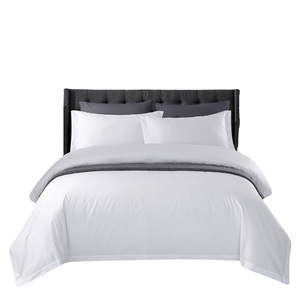 Parure de lit 60S en satin de <span class=keywords><strong>coton</strong></span> pur 4 pièces, teinture réactive, résistante à la <span class=keywords><strong>d</strong></span>écoloration, ultra-lisse, luxe, pour hôtel, gîte, maison <span class=keywords><strong>d</strong></span>'hôtes, personnalisable - Product Image 1
