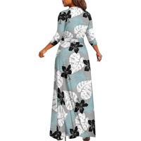 Meilleure vente : Robe longue décontractée pour femme, motif feuilles tropicales hawaïennes, imprimé floral bohème, col en V torsadé, manches courtes, idéale pour l'été