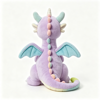 Peluche Dragon Volant Mignon Violet, Jouet en Peluche Doux Personnalisable, Vente en Gros de Jouets en Peluche Personnalisés
