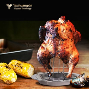 Tenedor para Asar Pollo Grueso de Acero Inoxidable para Camping al Aire Libre, con Placa Antiadherente para Asar Pollo a Leña - Product Image 2