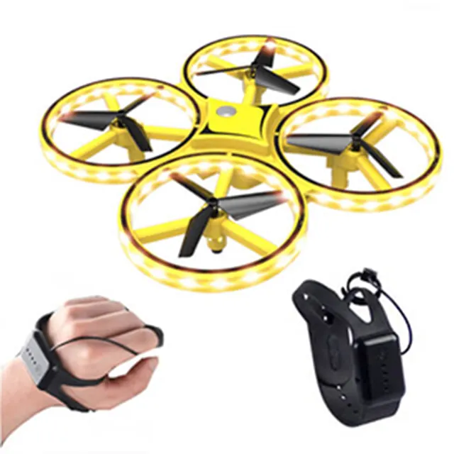 EU STOCK - Mini Air Drone with Hand Remote - Wrist control / Quadcopter / Rechargeable / Black and Yellow Design