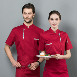 Bajo MOQ tela ignífuga para hombres mujeres Chef abrigo chaqueta Chef uniforme chaquetas café monos Denim Chef camisa cocinero uniforme - Product Image 4