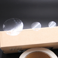 Autocollants ronds transparents en PET, étiquettes d'étanchéité imperméables vierges avec ligne de déchirement facile, autocollants de scellage pour emballage de boîtes
