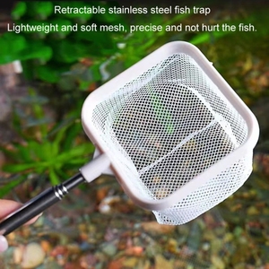 Hot Bán 3D Fish Tank Fishing <span class=keywords><strong>Net</strong></span> Thép Không Gỉ Có Thể Thu Vào Cá Tôm Cá Túi Lưới - Product Image 3