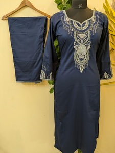 Ensemble Kurta et pantalon en coton premium importé, cousu, vêtements ethniques de créateur, tenue indienne traditionnelle confortable, pour festivals et fêtes - Product Image 2