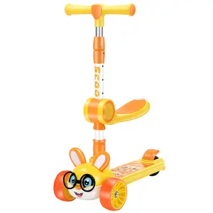 2023 The latest design cartoon rabbit children's scooter 2-10 years old male and female babies can sit and ride coasting 3 in 1