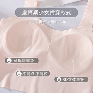 เสื้อชั้นในเด็กผู้หญิงไร้โครง ผ้าโมดอล คัพไร้รอยต่อ ไซส์ 75A80A85A90A สำหรับเด็กอายุ 12-15 ปี แบบเสื้อกล้ามบางเบาสำหรับฤดูร้อน - Product Image 4