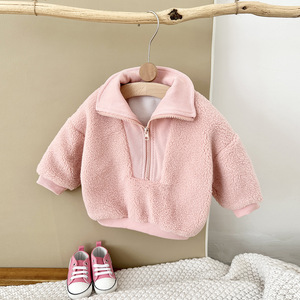Veste polaire épaisse en peluche d'hiver pour enfants Garçons Filles Jumper Zipper Long Sleeve Fleece Fuzzy <span class=keywords><strong>Sherpa</strong></span> Kids Baby Jacket Coat - Product Image 2