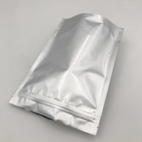 Sachet refermable en aluminium Mylar argenté uni, thermoscellable, pour emballage alimentaire, sans impression
