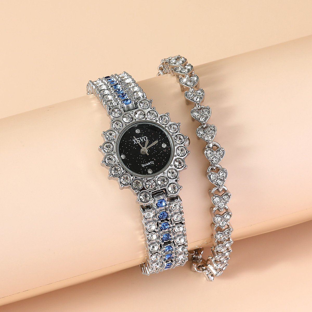 Women\'s Silver Blue Elegant Stainless Steel Creative Diamond Dial Round Watch ROLEX LADIES DATEJUST QS WATCH STEEL BLUE DIAMOND DIAL, 18K  main image 2
