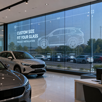 Écran LED transparent sur mesure pour vitrine de concession automobile, mur en verre, projet commercial en verre