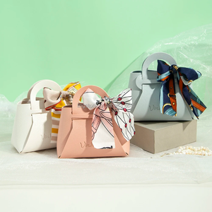 Hot Sale DIY Leather Foldable <b>Mini</b> Handbag Candy Gift <b>Box</b> and Sugar Basket with Bowknot for Jewelry Packaging Guest <b>Storage</b> - Product Image 3