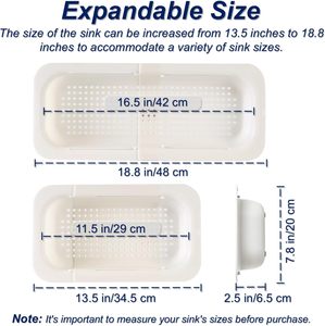 Cesta de Almacenamiento de Plástico Moderna Multifuncional con Asa Extensible para Lavar Verduras y Platos en la Cocina - Product Image 2