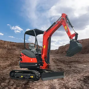 Beste Prijs Kubota Motor 2.5 Ton Minigraafmachine Kleine Micro Loopgraaf Digger Bagger Machine Met Bevestiging Met Piloot