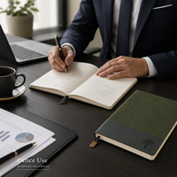Libreta de Negocios con Cubierta Acanalada y Logotipo Personalizado, Varios Colores, Diario Minimalista para Regalos Corporativos, Reuniones y Uso en la Oficina