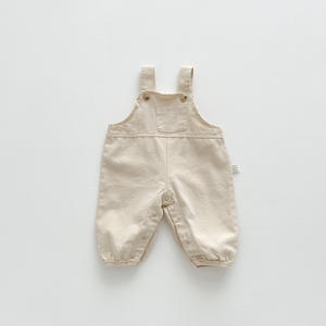 INS ropa infantil para bebés Primavera Verano niños y niñas bebé niños pequeños color sólido casual niños babero Pantalones - Product Image 6