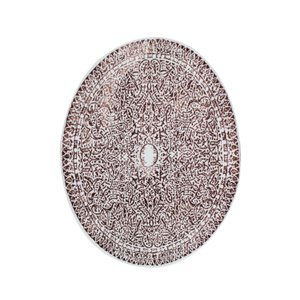 Alfombra de baño/ducha de algodón reciclado jacquard con patrón abstracto Pera Ecru/Beige/Rosa, OEM, 120x120cm, fabricada en Turquía - Product Image 2
