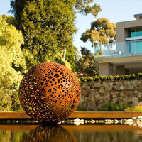 Boule de foyer en acier Corten chauffant découpée au laser, diamètre extérieur du cerf, sphère de 1000mm