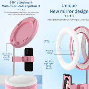 Usine directe <span class=keywords><strong>LED</strong></span> maquillage G3 <span class=keywords><strong>anneau</strong></span> pliant <span class=keywords><strong>anneau</strong></span> de miroir lumière de remplissage avec <span class=keywords><strong>support</strong></span> de téléphone de <span class=keywords><strong>support</strong></span> de miroir - Product Image 3