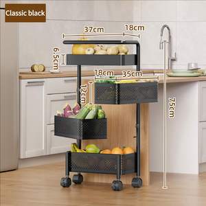 Carrito de Almacenamiento Metálico Multifuncional con Ruedas Giratorias de 360 Grados, Organizador Móvil Ajustable e Impermeable para Oficina en Casa - Product Image 6