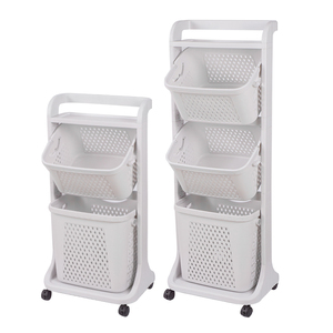 <strong>Plastic</strong> <strong>Laundry</strong> <strong>Basket</strong> Rolling Cart <strong>Laundry</strong> Bags <strong>Baskets</strong> Hamper Bathroom Organizers <strong>Laundry</strong> <strong>Basket</strong> <strong>with</strong> 3 Tier - Product Image 1