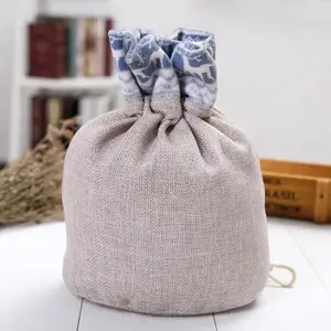 Premium Wholesale Custom Logo Linen Storage Jute Sack Empty Sachets Small Calico Bag