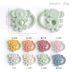 Nuovo arrivo in Silicone Unisex giocattolo da masticare morbido <span class=keywords><strong>Koala</strong></span> a forma di animale Pop massaggiagengive con manico Logo personalizzato - Product Image 2