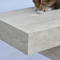 Table en travertin avec design empile de livres, table console de style chinois pour couloir