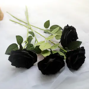 E-20148 批发男孩毕业花朵小单枝玫瑰花束黑色玫瑰婚礼黑玫瑰时装礼品